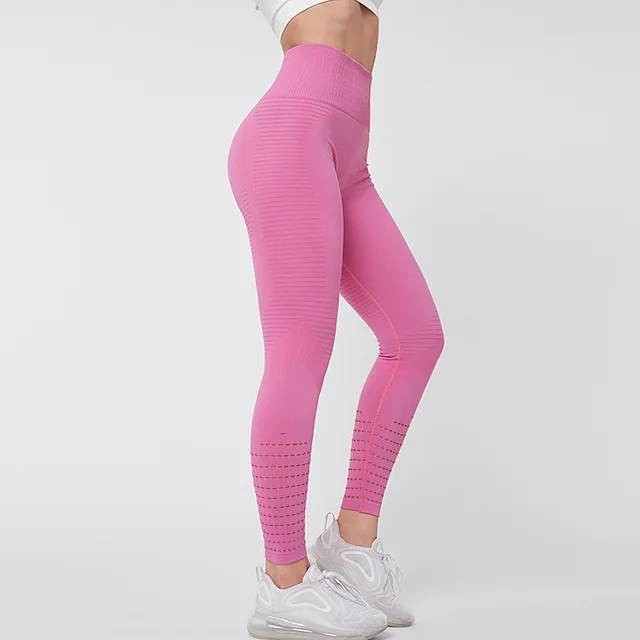 High Waisted Peach Butt Lifting Tight Stretch Pants Pink - Shop at LoveMi
