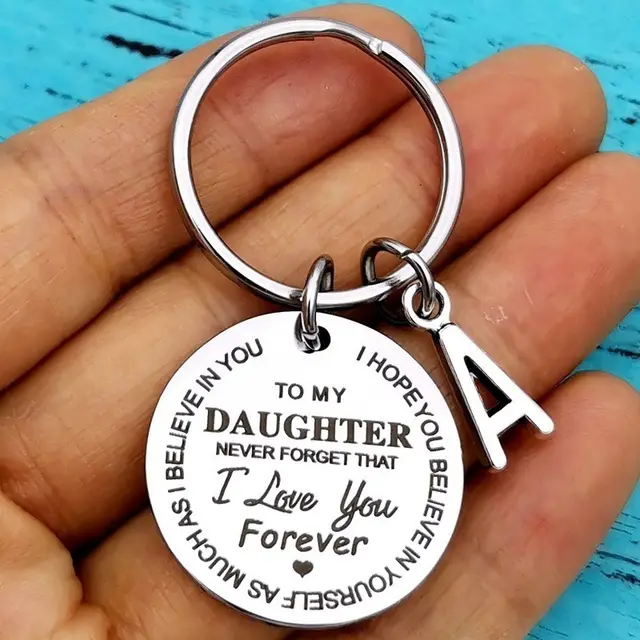 Graduation Holiday Gift Inspirational Keychain 26 Letters Silver - Shop at LoveMi