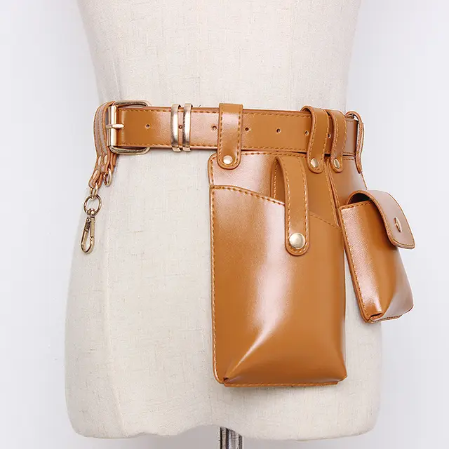 Waist Bag Female Simulation Leather Belt Decorative Skirt Fashion Camel - Shop at LoveMi