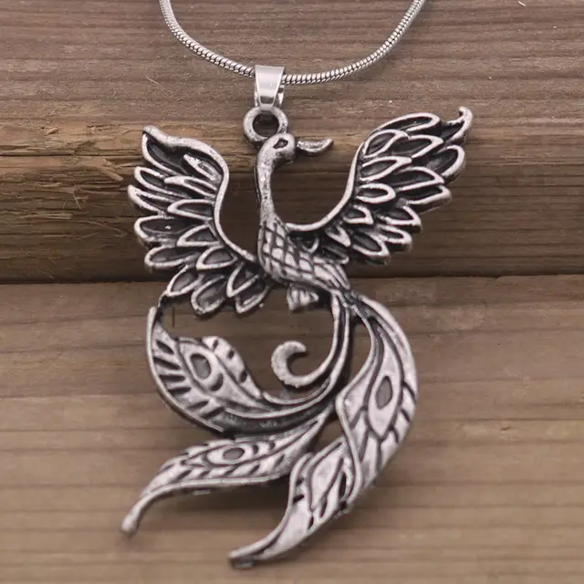 Viking Pendant Phoenix Fire Bird Necklace Vintage Firebird Pendant - Shop at LoveMi