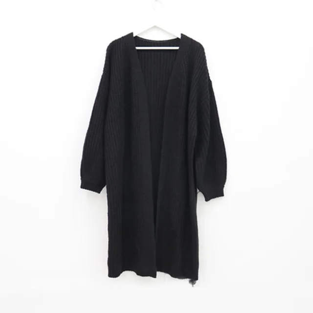 Lazy Shoulders Thick Long Sweater Coat Women Black - Shop at LoveMi