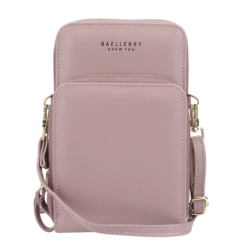 Large Capacity Crossbody Shoulder Bags For Women Fashion Zipper Mobile Phone Bag Purple - Shop at LoveMi