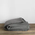 Cotton Linen Single Double Bed Single Sheet - Lead Grey