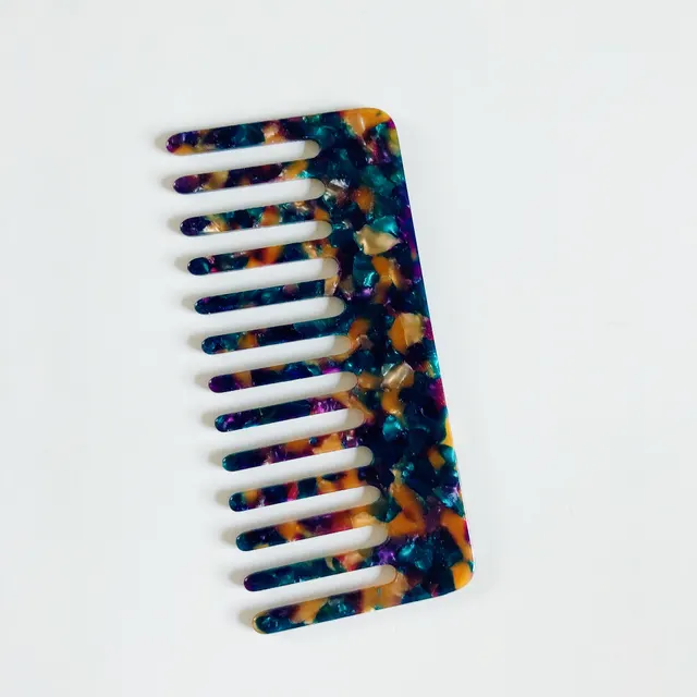Anti Static Headwear Marbled Leopard Print Hairdressing Comb Dark Blue - Shop at LoveMi