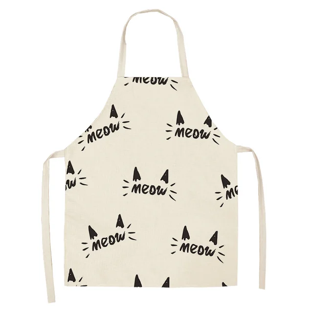 Creative Cartoon Cat Pattern Multifunctional Kitchen Cotton And Linen Apron - Shop at LoveMi