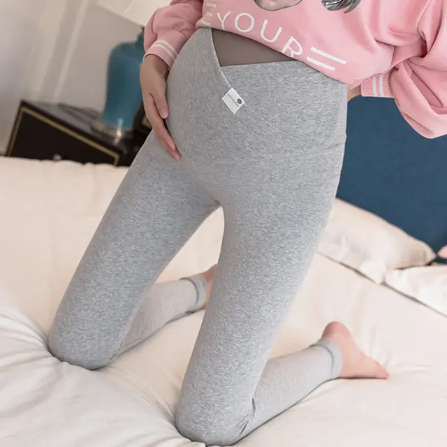 Casual Pregnant Women Low Waist Thin Leggings Light Grey - Shop at LoveMi