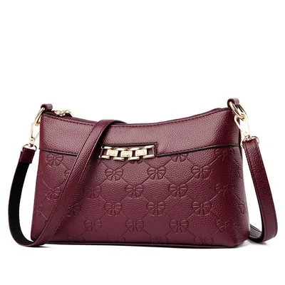 Cross Border Fashion Handbags New Middle Aged Mother Messenger Small Square Bag Handbag Single Shoulder Bag Lady Handbag Red - Shop at LoveMi