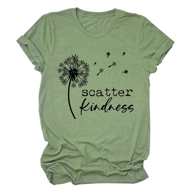 Scatter Kindress Dandelion Print Top Green Black - Shop at LoveMi