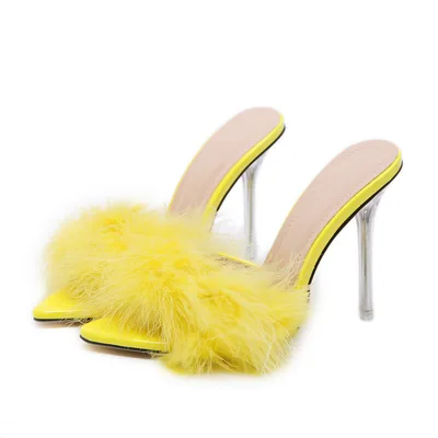 High Heels With Pointed Toes And Comfortable Sandals Yellow - Shop at LoveMi
