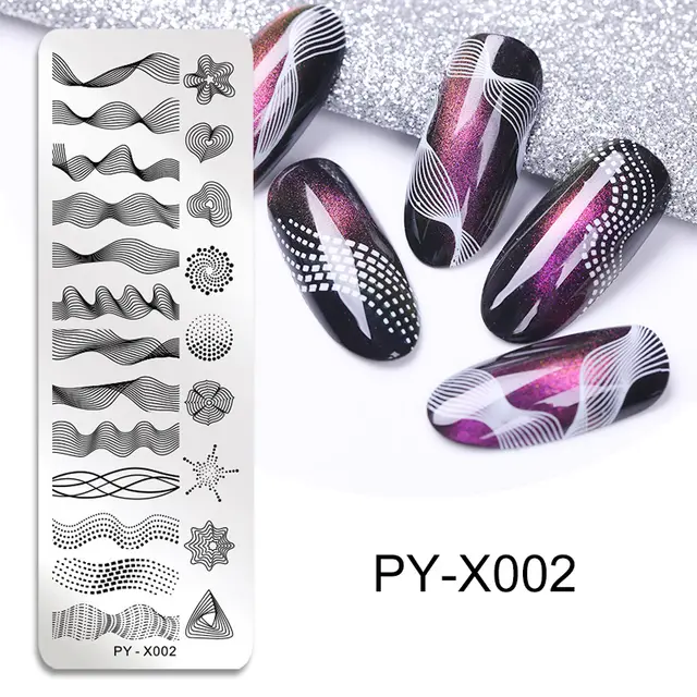 New Style Nail Art Stainless Steel Printing Plate Blue Film Steel Plate Plant Flower Painting - Shop at LoveMi
