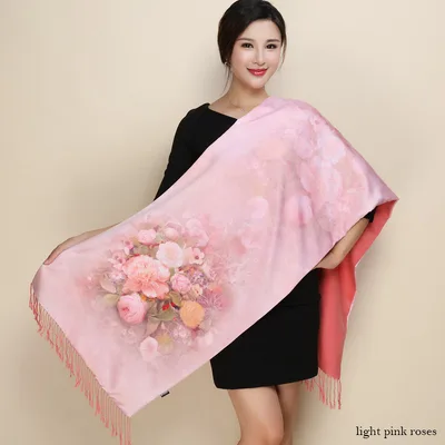 Satin Double layer Shawl Cheongsam With Mum's Elder Scarf - Shop at LoveMi