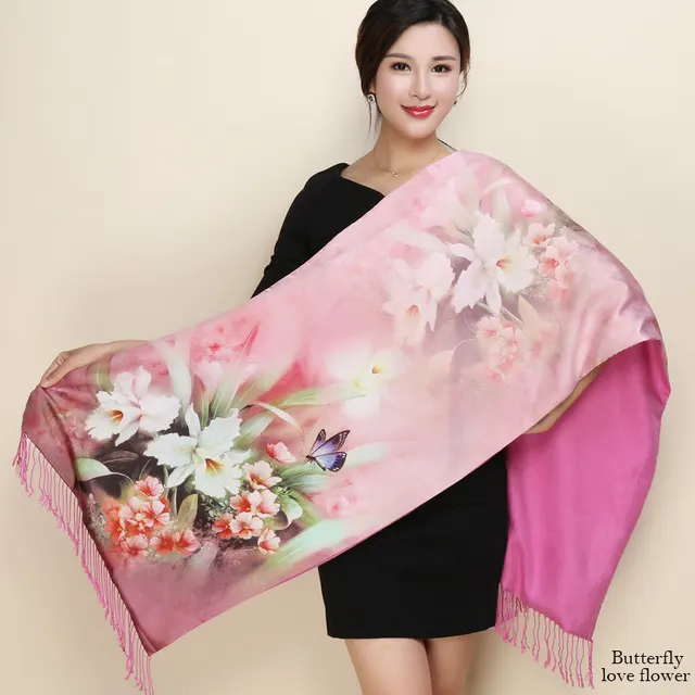 Satin Double layer Shawl Cheongsam With Mum's Elder Scarf - Shop at LoveMi