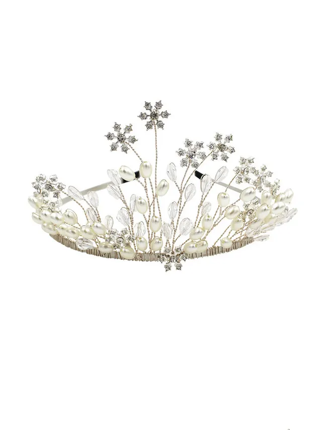 Beautiful Snowflake Flower Bridal Crown Silver - Shop at LoveMi