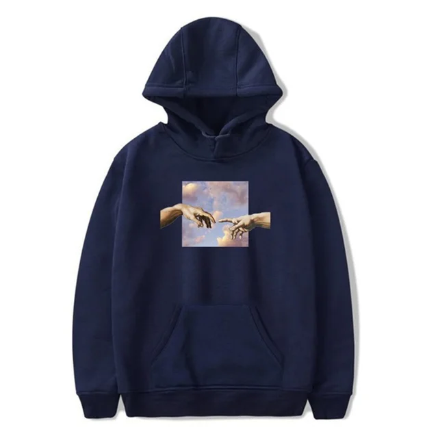 Men's Hooded Sweatshirts Fit Loose Sweatshirts Navy - Shop at LoveMi