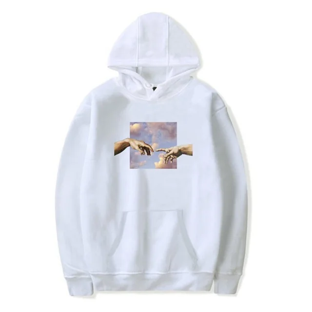 Men's Hooded Sweatshirts Fit Loose Sweatshirts White - Shop at LoveMi