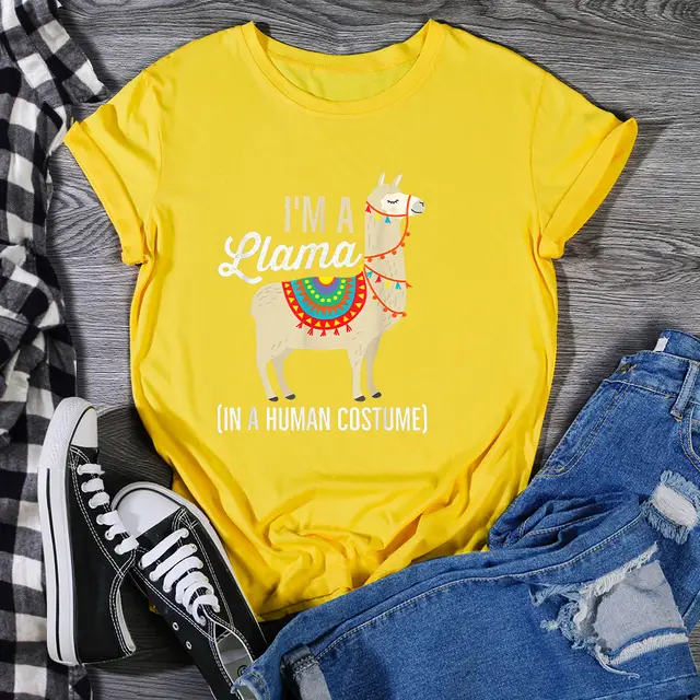 Women's Fashion Casual Style Printed Short Sleeves Yellow - Shop at LoveMi