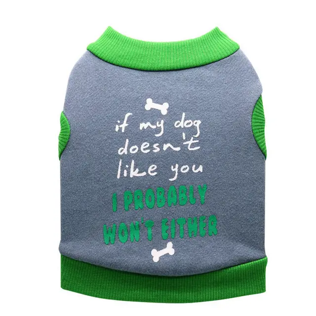 Pet Clothing Pet SuppliesFleece Cloth Letter Bones Small Dog Vest Autumn And Winter Grey - Shop at LoveMi