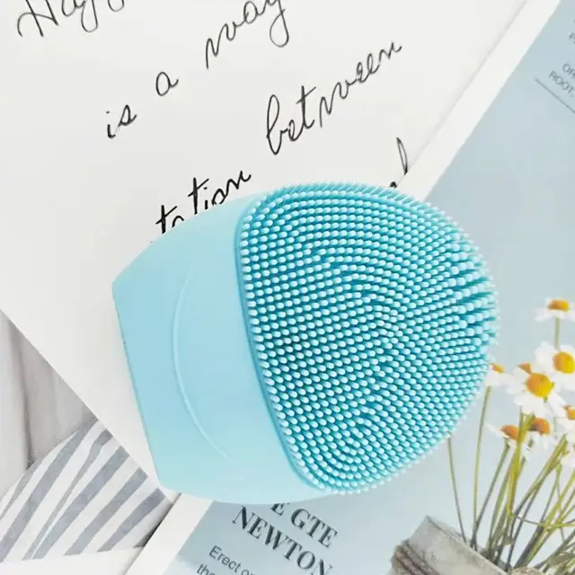 Electric Ultrasonic Beauty Apparatus Electric Silicone Brush Blue - Shop at LoveMi