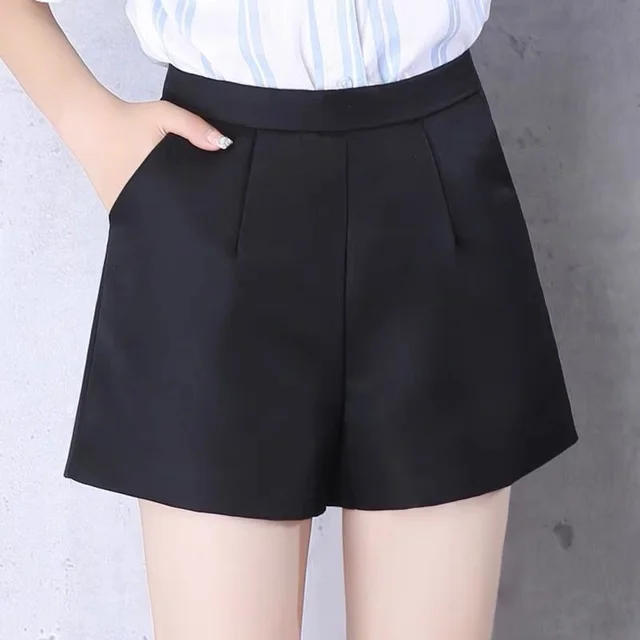 A line Plus Size Shorts Women Spring and Autumn High Waist Wide Legs - Shop at LoveMi