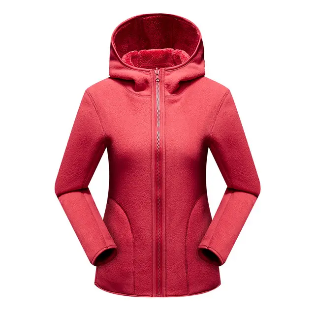 Fashion Outdoor Thick Warm Polar Fleece Jacket Red - Shop at LoveMi