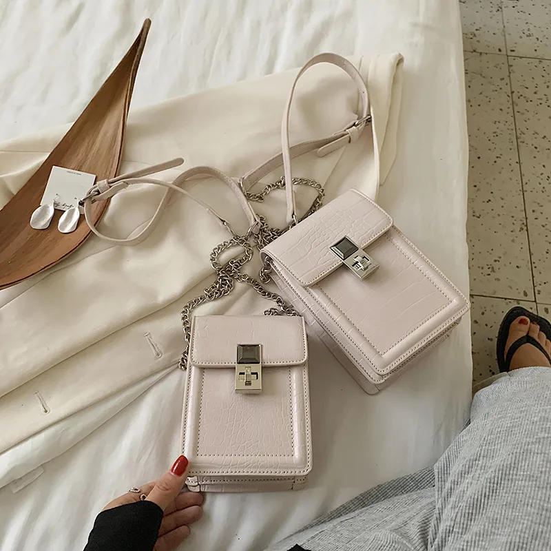 Textured Summer New Small Square Bag - Beige