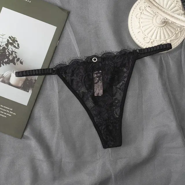 Cotton Low waist Thong Women Transparent Sexy Black - Shop at LoveMi