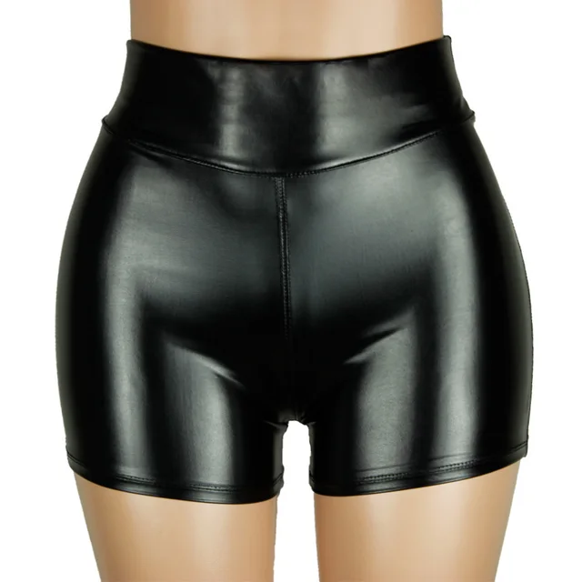 Women's Pu Leather Pants Sexy Hot Pants Shorts Black - Shop at LoveMi