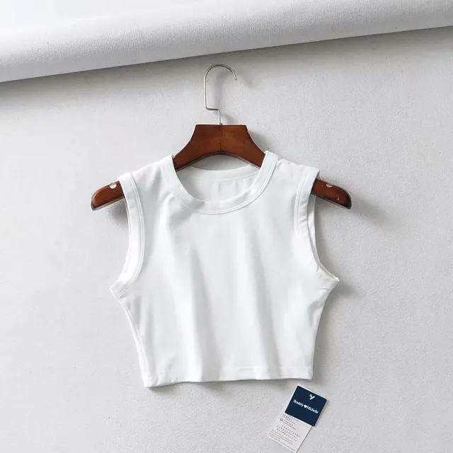 Short Cropped Solid Color Tank Top White - Shop at LoveMi