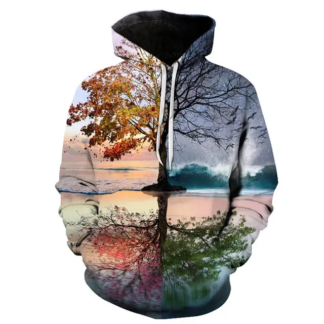 Women's Leaf 3D Digital Print Hoodie Sweatshirt - Shop at LoveMi