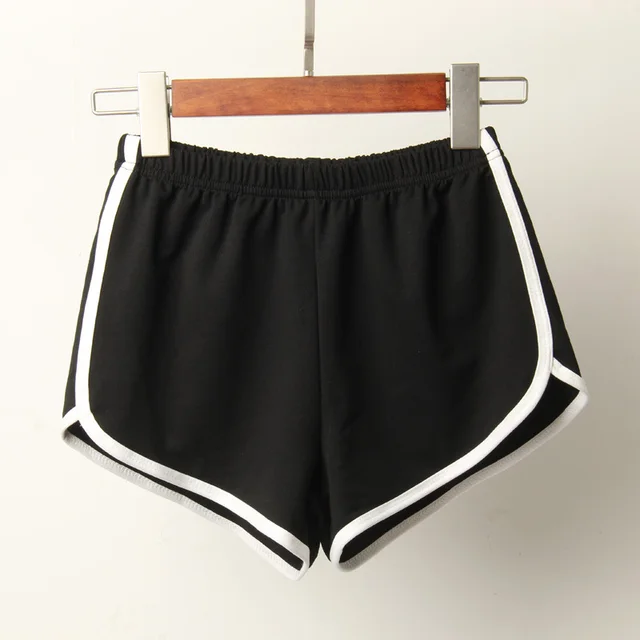 Sports Shorts Women's Casual Fashion Streamline Cotton Three Quarter Pants Black - Shop at LoveMi