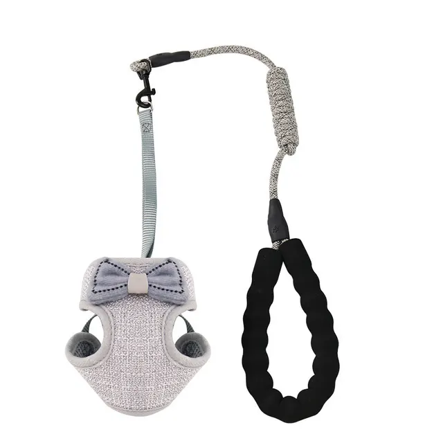 Anti Breakaway Adjustable Bow Knot Vest Cat Rope Grey - Shop at LoveMi