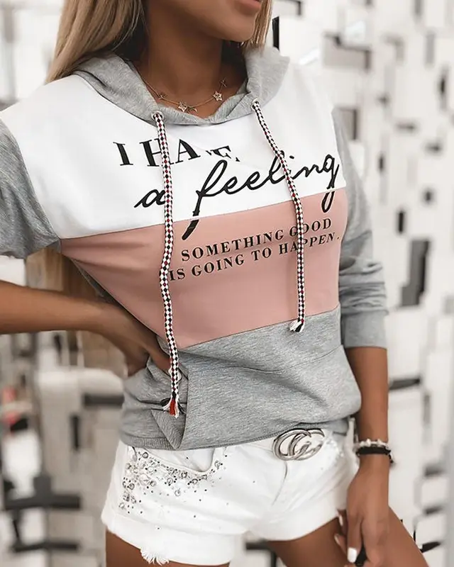 Women's Long Sleeved Sweater Hoodie Top Grey - Shop at LoveMi