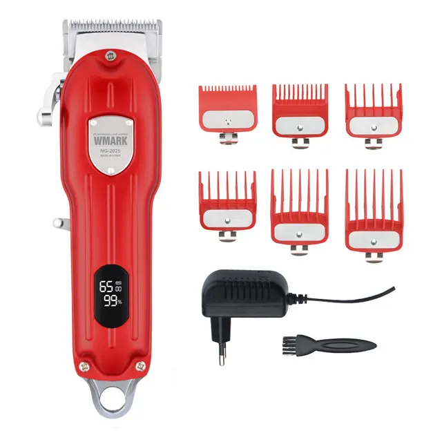 All metal cordless Hair cutting machinehair clipper With LCD display Red - Shop at LoveMi