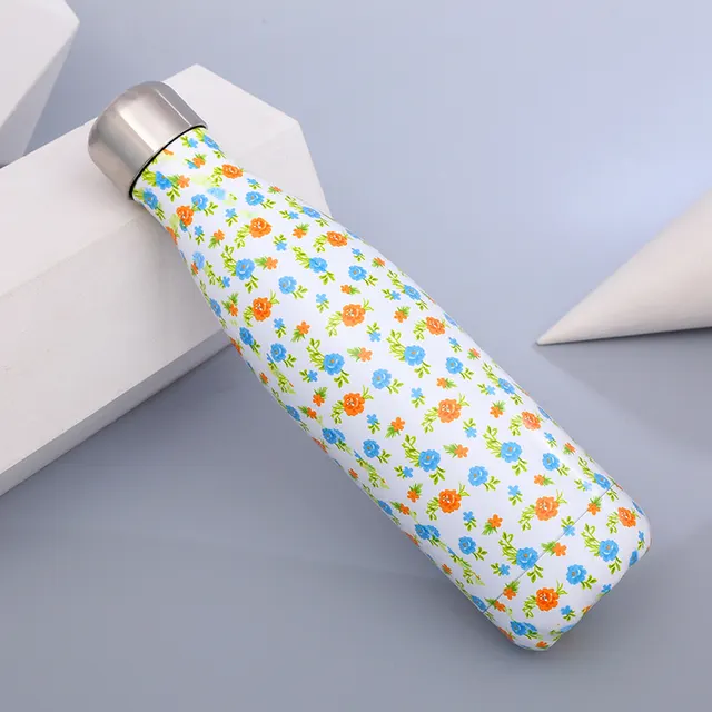 New Style Stainless Steel Marble Vacuum Flask Stainless Steel Sports Bottle Small Floral - Shop at LoveMi