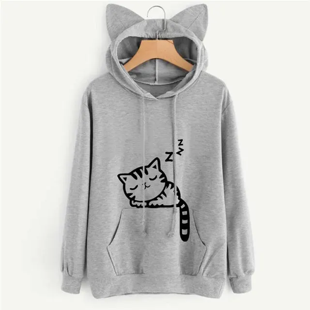 Long Sleeve Sweatshirt Hoodies Women Casual Crop Top Grey - Shop at LoveMi