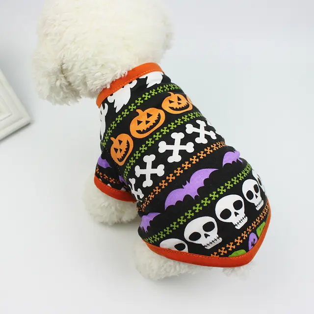 Clothes spring and summer clothing cartoon print T shirt Teddy pet clothing Pumpkin - Shop at LoveMi