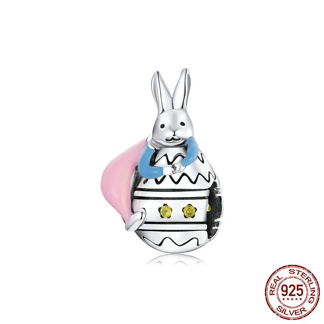 Sterling Silver S925 Rabbit Girl Beaded Bracelet Silver - Shop at LoveMi