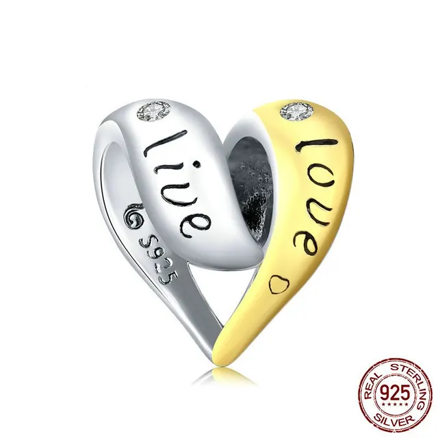 Gold And Silver Two tone Love Beaded Bracelet Silver - Shop at LoveMi