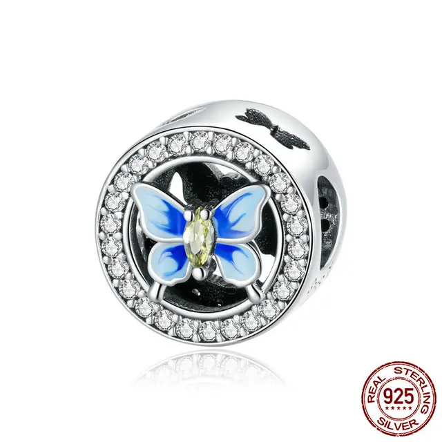 Butterfly S925 Sterling Silver DIY Beads Silver - Shop at LoveMi