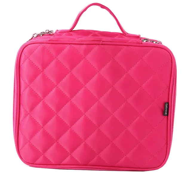 Large Capacity Double Deck Cosmetic Bag Rose Red - Shop at LoveMi