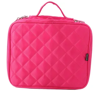 Large Capacity Double Deck Cosmetic Bag - Rose Red