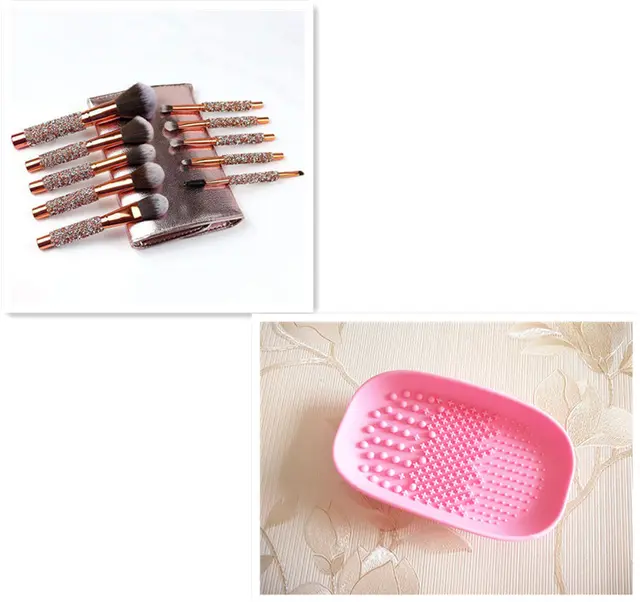 Ten New Diamond Encrusted Makeup Brushes Gold Set - Shop at LoveMi