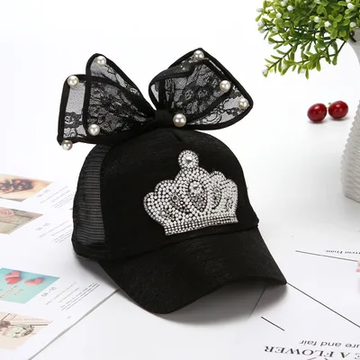 Children's Hats Korean Girl Summer Caps Breathable Mesh Visor Baseball Cap Beach Sunscreen Princess Hat Black - Shop at LoveMi