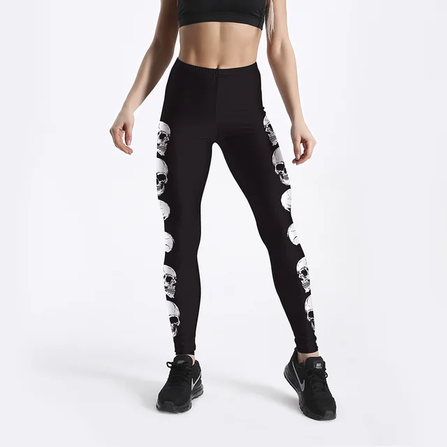 Sports Ankle Pants Printed Leggings Personality Black - Shop at LoveMi