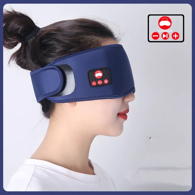 Help Sleep, Shade Eyes, Relieve Fatigue, Smart Music 5.0 Wireless Meditation Eye Mask Navy Blue - Shop at LoveMi