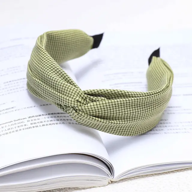New Classic Plaid Headband Fashion Simple Face Wash Makeup Headband Hair Accessories Fruit Green - Shop at LoveMi