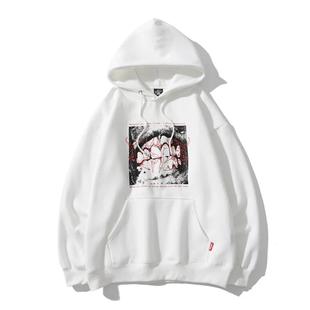 Trendy Pullover With Drawstring And Couple Sweater White - Shop at LoveMi