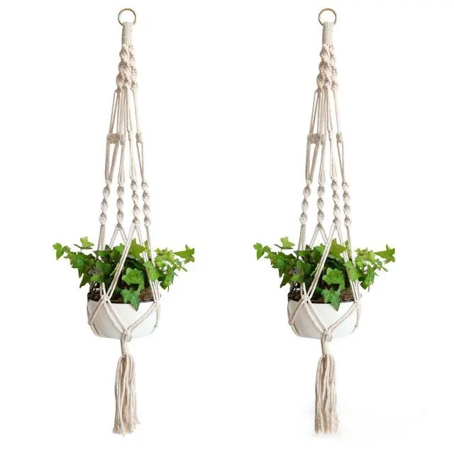 Flower Pot Net Bag Plant Greening Hanging Cotton Rope - Shop at LoveMi