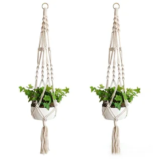 Flower Pot Net Bag Plant Greening Hanging - Cotton Rope