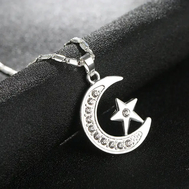 European And American Moon Star Women Necklace Silver - Shop at LoveMi